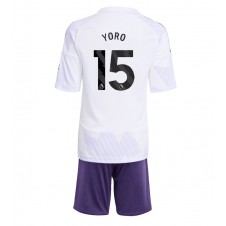 Manchester United Leny Yoro #15 Bortedraktsett Barn 2025-26 Kortermet (+ korte bukser)